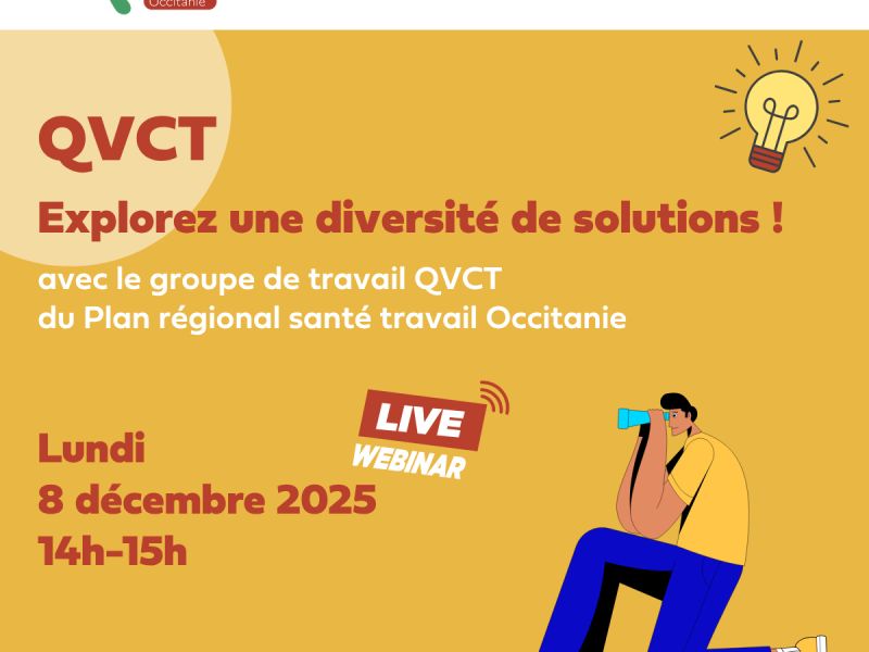 QVCT : Explorez les solutions du Plan régional santé travail Occitanie ! QVCT : Explorez les solutions du Plan régional santé travail Occitanie !