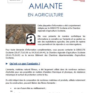 Plaquette de prévention : Amiante en agriculture