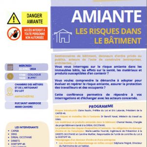 Invitation  la confrence "Amiante : les risques dans le btiment"