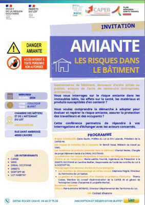 Invitation  la confrence "Amiante : les risques dans le btiment"