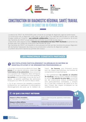 Diagnostic r�gional sant� travail Occitanie. : Pr�sentation au CROCT le 18 f�vrier 2026