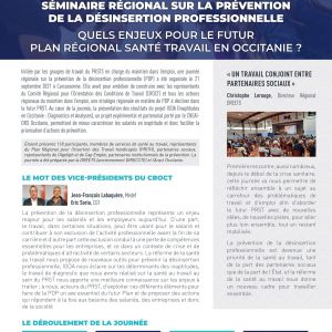 Séminaire régional sur la prévention de la désinsertion professionnelle