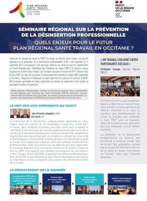 Sminaire rgional sur la prvention de la dsinsertion professionnelle